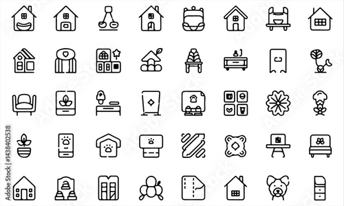 Family Day Icons Set | International Day of Families Line Art Collection, vector illustration.