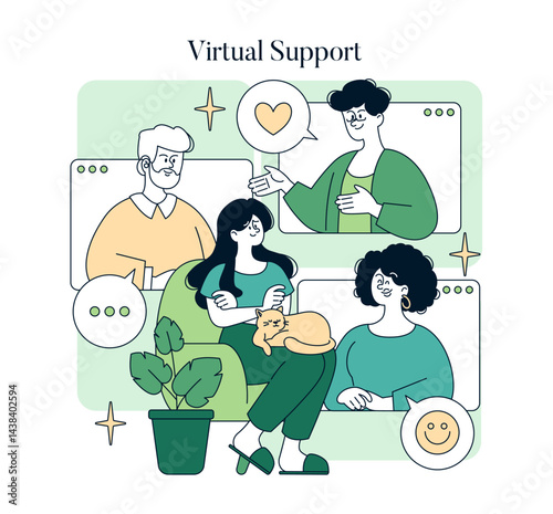 National Mental Health Awareness. Flat Vector Illustration