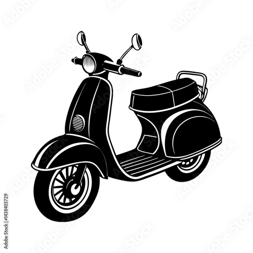retro scooter vector silhouette