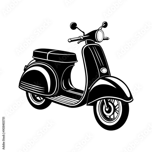 retro scooter vector silhouette