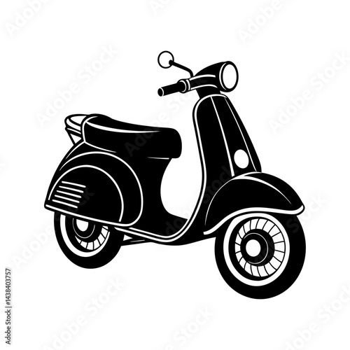 retro scooter vector silhouette