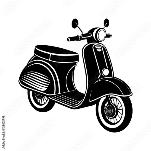 retro scooter vector silhouette