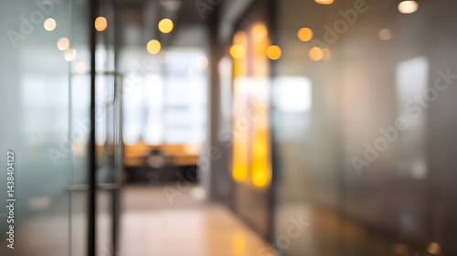 Wallpaper Mural Blurred office interior with open door modern workspace business environment professional view Torontodigital.ca