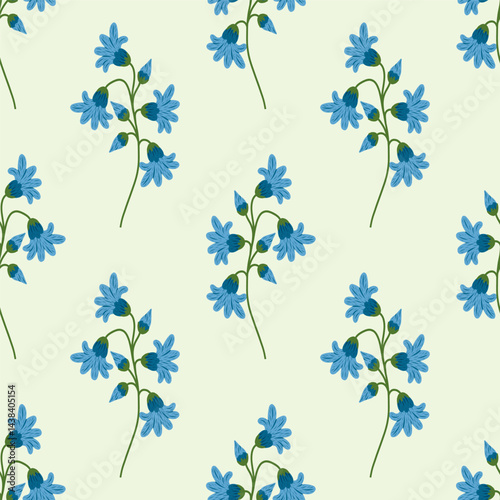 Pattern with simple pretty flowers, little floral liberty seamless texture background. Spring, summer romantic blossom flower garden seamless pattern for your designs.