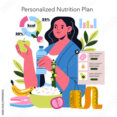 Remote Personal Training. Flat Vector Illustration