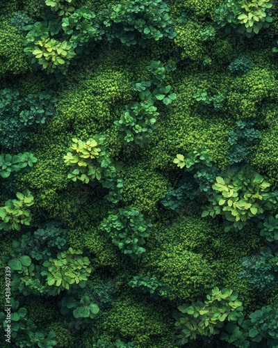 Lush Green Moss Wall Texture Background