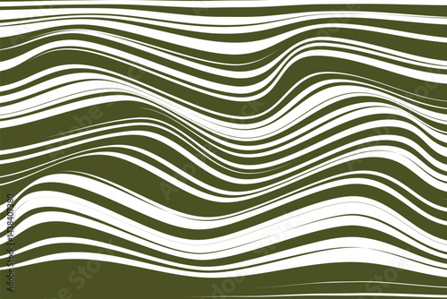  simple abstract dark green olive color thin to thick horizontal wavy distort line pattern abstract wavy lines in olive green