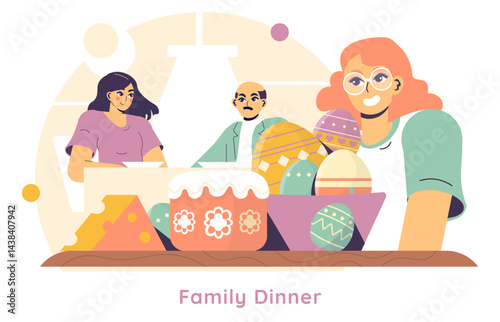 Easter. Flat Vector Illustration