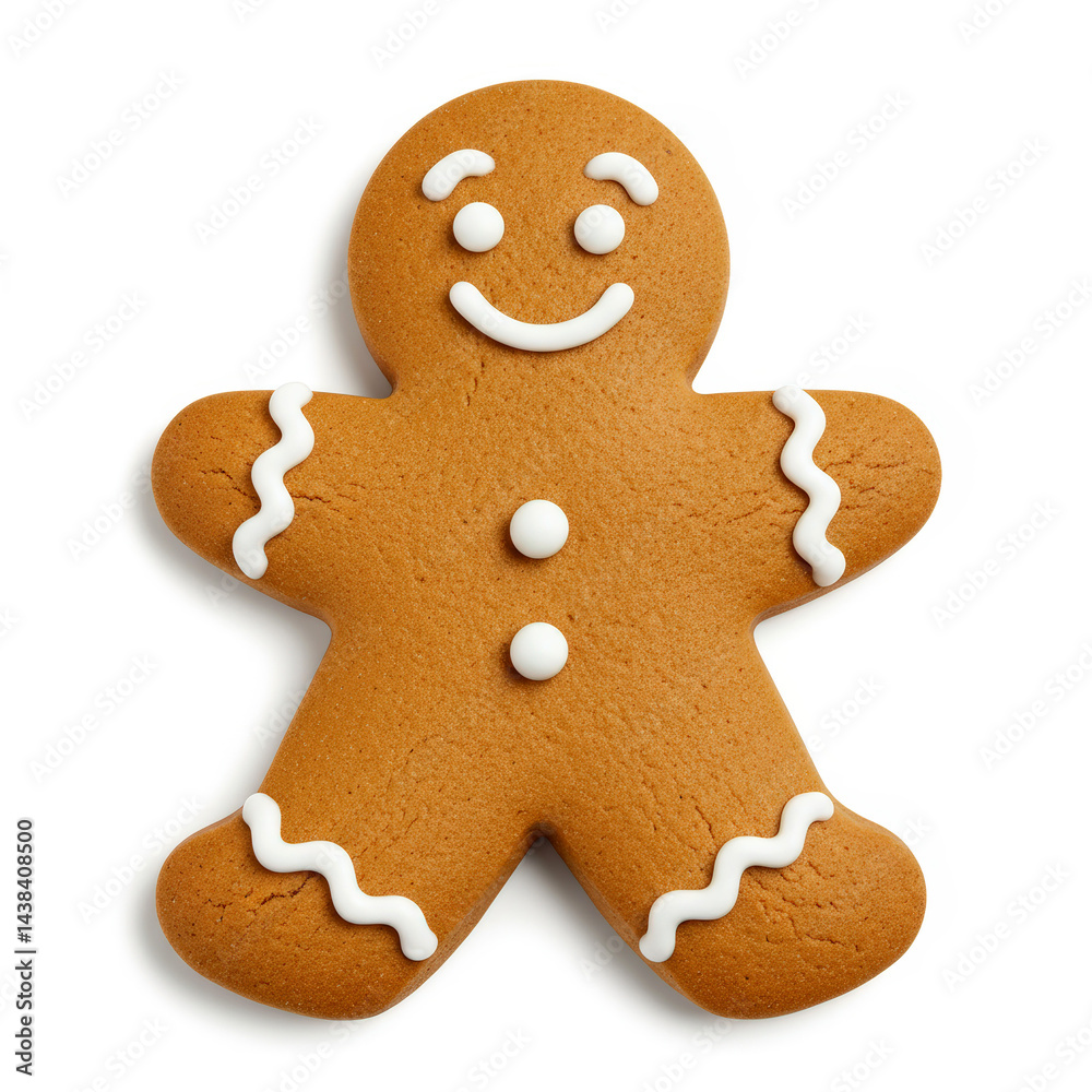 Gingerbread man cookie for Christmas isolated on a white Gingerbread man cookie for Christmas isolated on a white