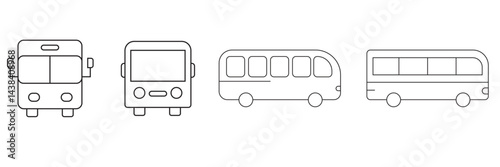 Bus Icon vector set  isolated on white background. Black bus vector icon  . 