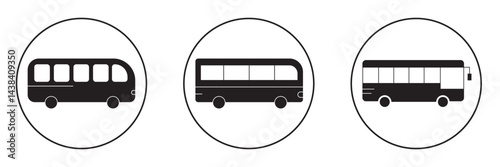 Bus symbol bus stop sign symbol vector icon . 