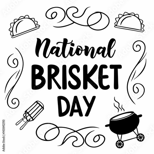 NATIONAL BRISKET DAY vector illustration