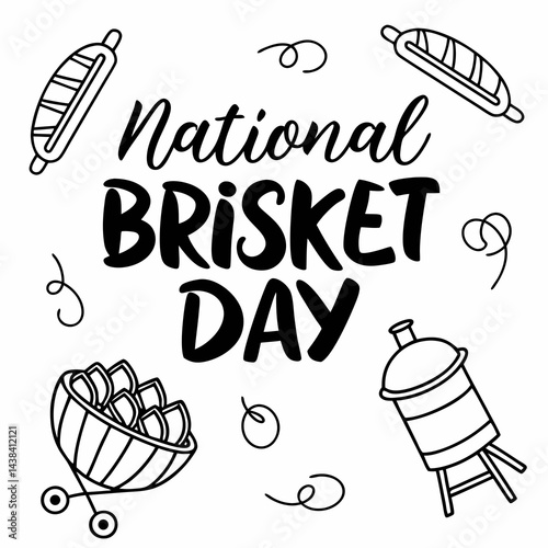 NATIONAL BRISKET DAY vector illustration