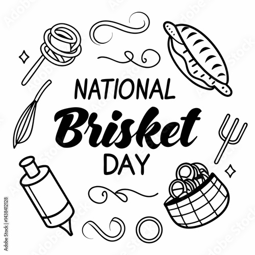 NATIONAL BRISKET DAY vector illustration