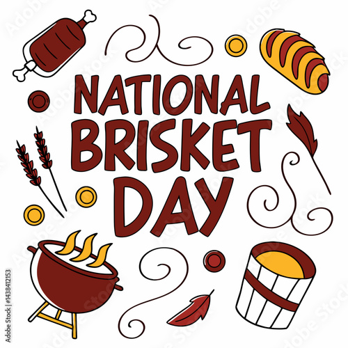 NATIONAL BRISKET DAY vector illustration