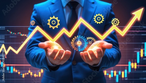 Business growth strategy financial success investment management market analysis and development planning