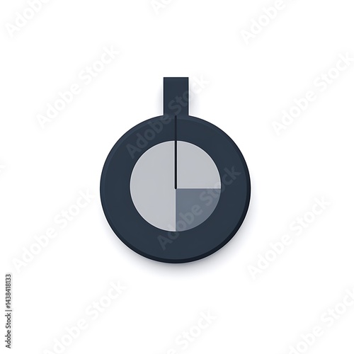 Obraz na płótnie Dark Round Meter with Divisions Graphic, Measurement Instrument Visualization for Data Presentation and Infographics, Isolated. w salonie