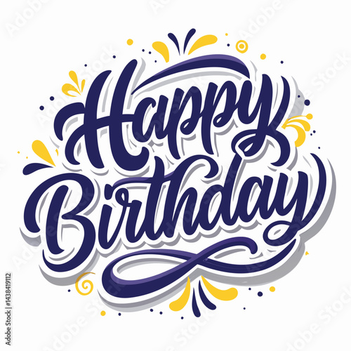 Happy Birthday Decorative Lettering