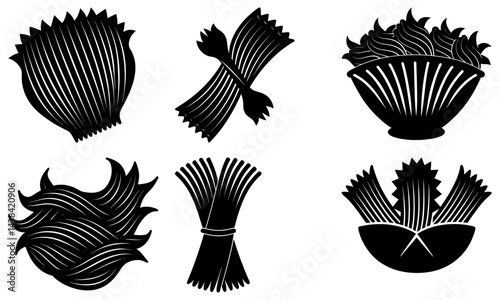Pasta silhouette vector
