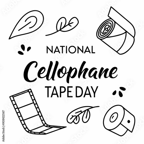 NATIONAL CELLOPHANE TAPE DAY vector illustration