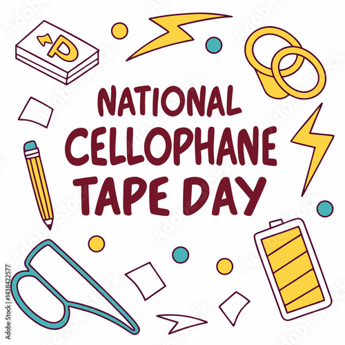 NATIONAL CELLOPHANE TAPE DAY vector illustration