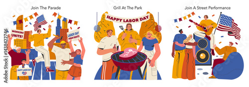 Labor Day. Flat Vector Illustration