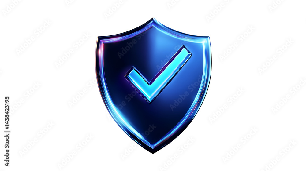 Blue Shield Checkmark Secure Protection Approved,
