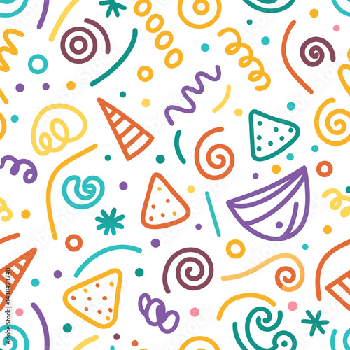 Abstract Colorful Pattern with Shapes and Lines