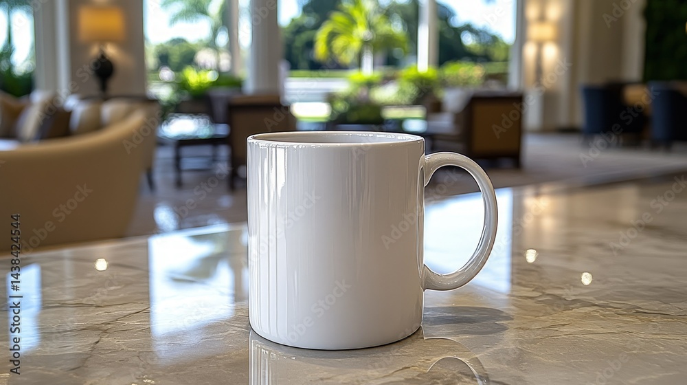 Serene coffee mug on marble Serene coffee mug on marble