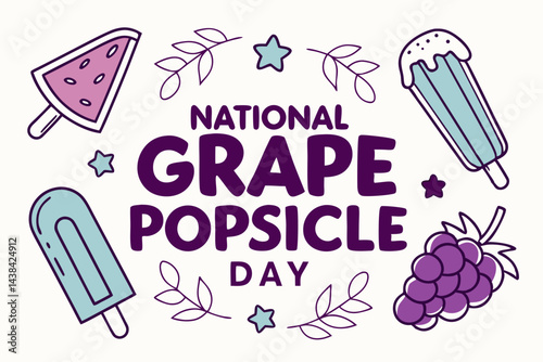 NATIONAL GRAPE POPSICLE DAY vector illustration