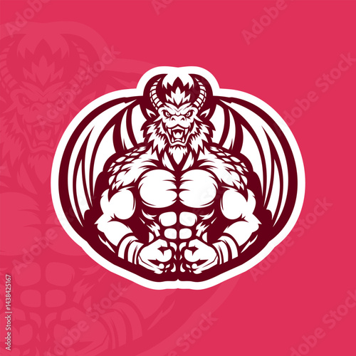 Dragon mascot esport logo design vector