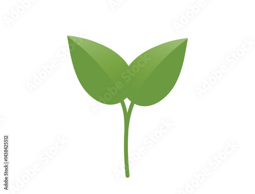 Green sprouted plant illustration illustration. Seedling, planting and spring design element. Isolated vector image