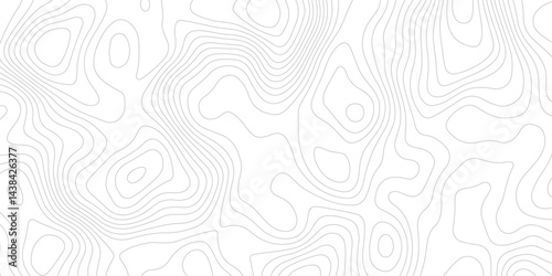  Modern design with White background with topographic wavy pattern design.paper texture Imitation of a geographical map shades.Topographic map background geographic line map with elevation assignments