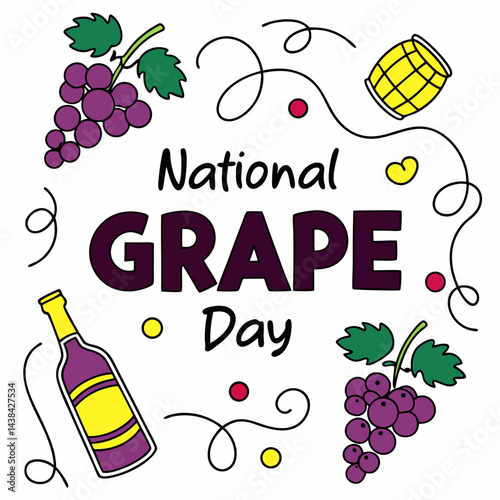 NATIONAL GRAPE DAY vector illustration