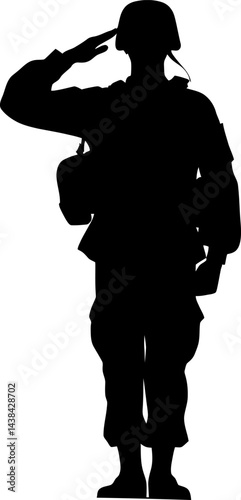 Silhouette of a Saluting Soldier A Powerful Symbol of Military Service and Patriotism