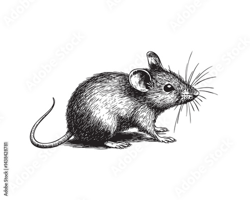 Sketch mouse - vector illustration