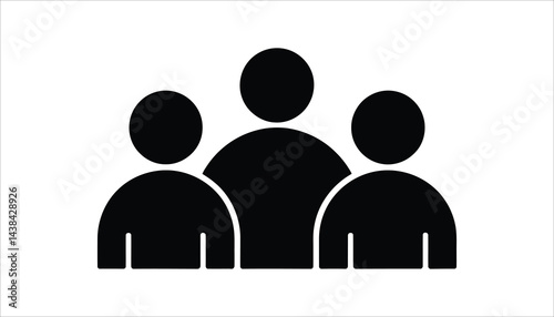 Group of Three People Icon Silhouette High Resolution Picture