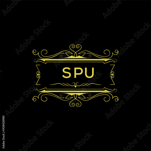 SPU Letter Initial Logo Design Template Vector Illustration