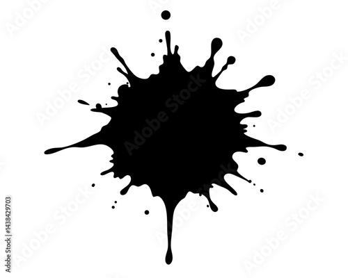 Paint Splatter Vector Illustration | Artistic Paint Splatter Silhouette SVG Vector
