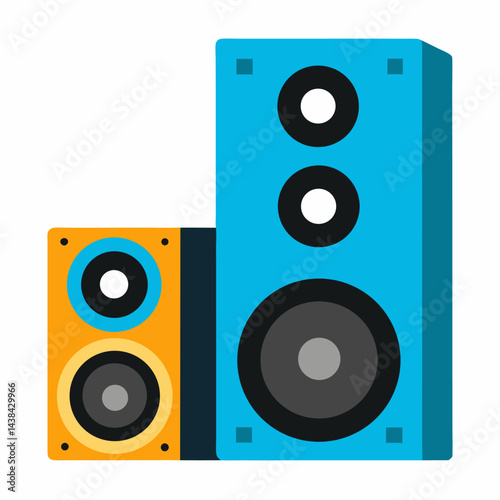 Sound speaker set vector on white background.