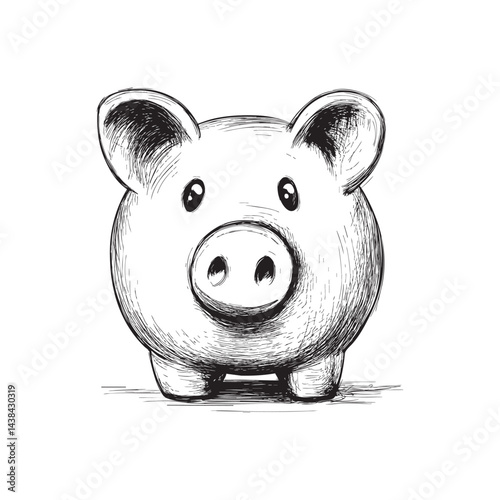 Piggy bank vector design isolated on white background