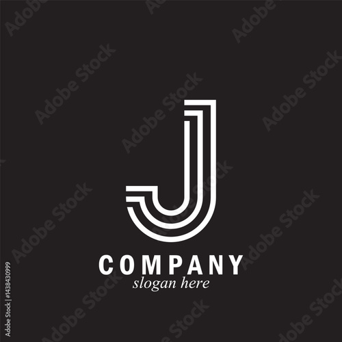 letter J simple and luxury logo symbol vector design template