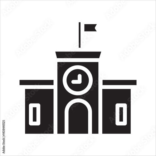 city ​​hall building line icon,outline vector sign,house of parliament,on white background