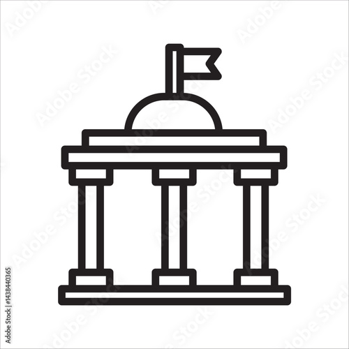 city ​​hall building line icon,outline vector sign,house of parliament,on white background