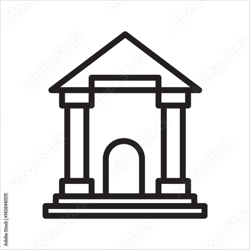 city ​​hall building line icon,outline vector sign,house of parliament,on white background