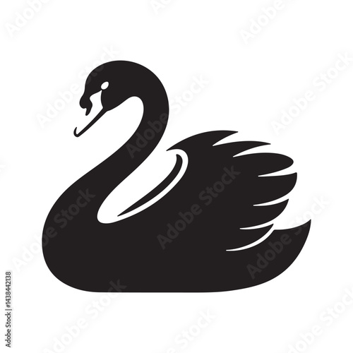 Elegant Swan Silhouette Vector Illustration
