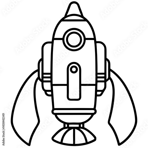 Minimal Jetpack Vector on White