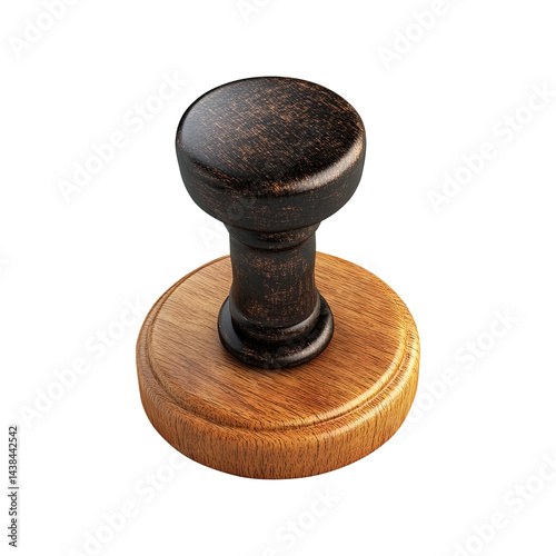 Obraz na płótnie wooden rubber stamp isolated on transparent white background, clipping path w salonie