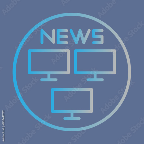 TV Newsroom Icon Design