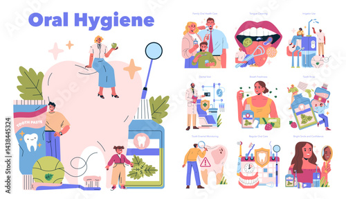 Oral Hygiene. Flat Vector Illustration